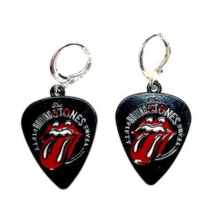 the Rolling Stones Black and Red Earrings